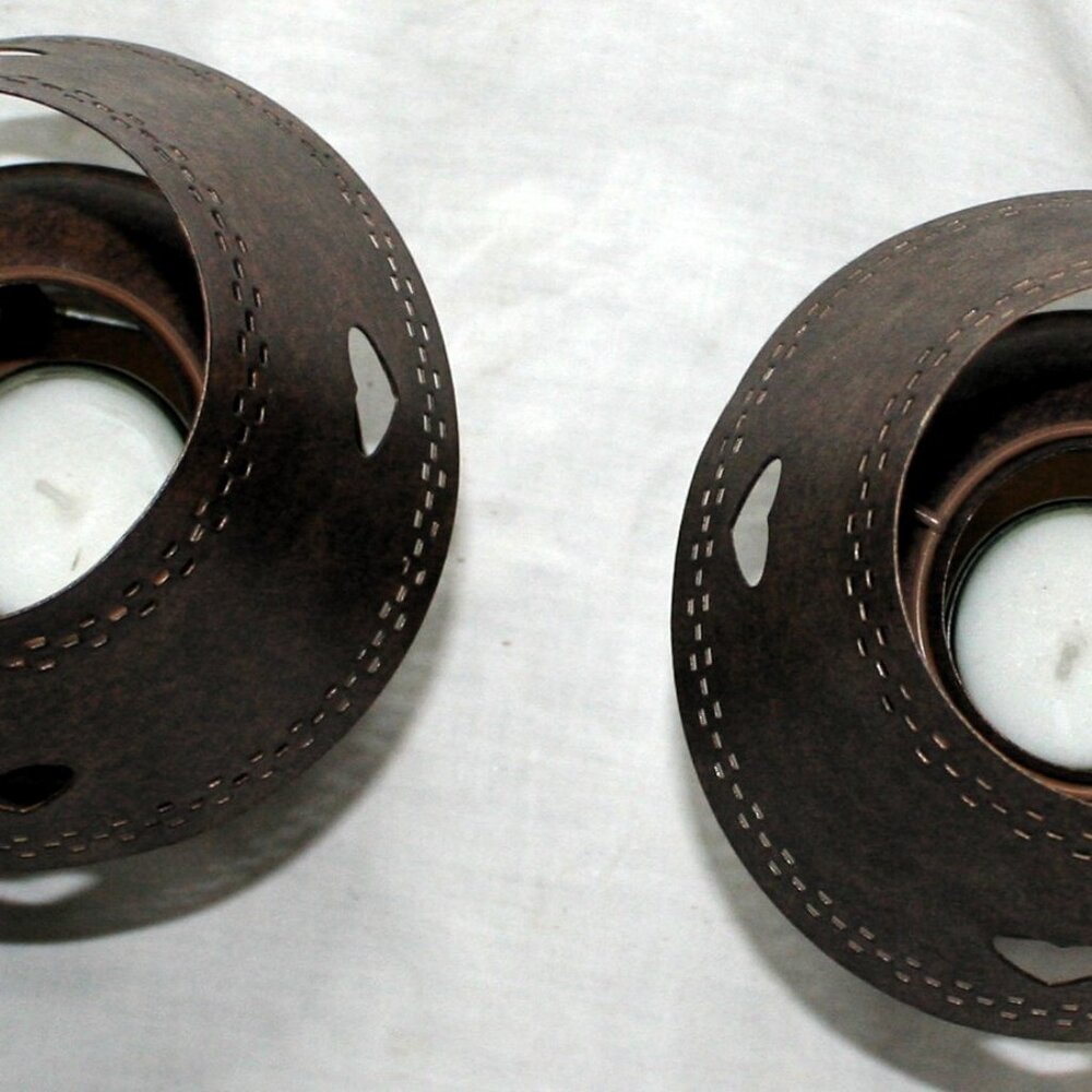 Vintage Yankee Candle Glass & Metal Tea Light Candle Lanterns - Set of 2 - Picture 2 of 12